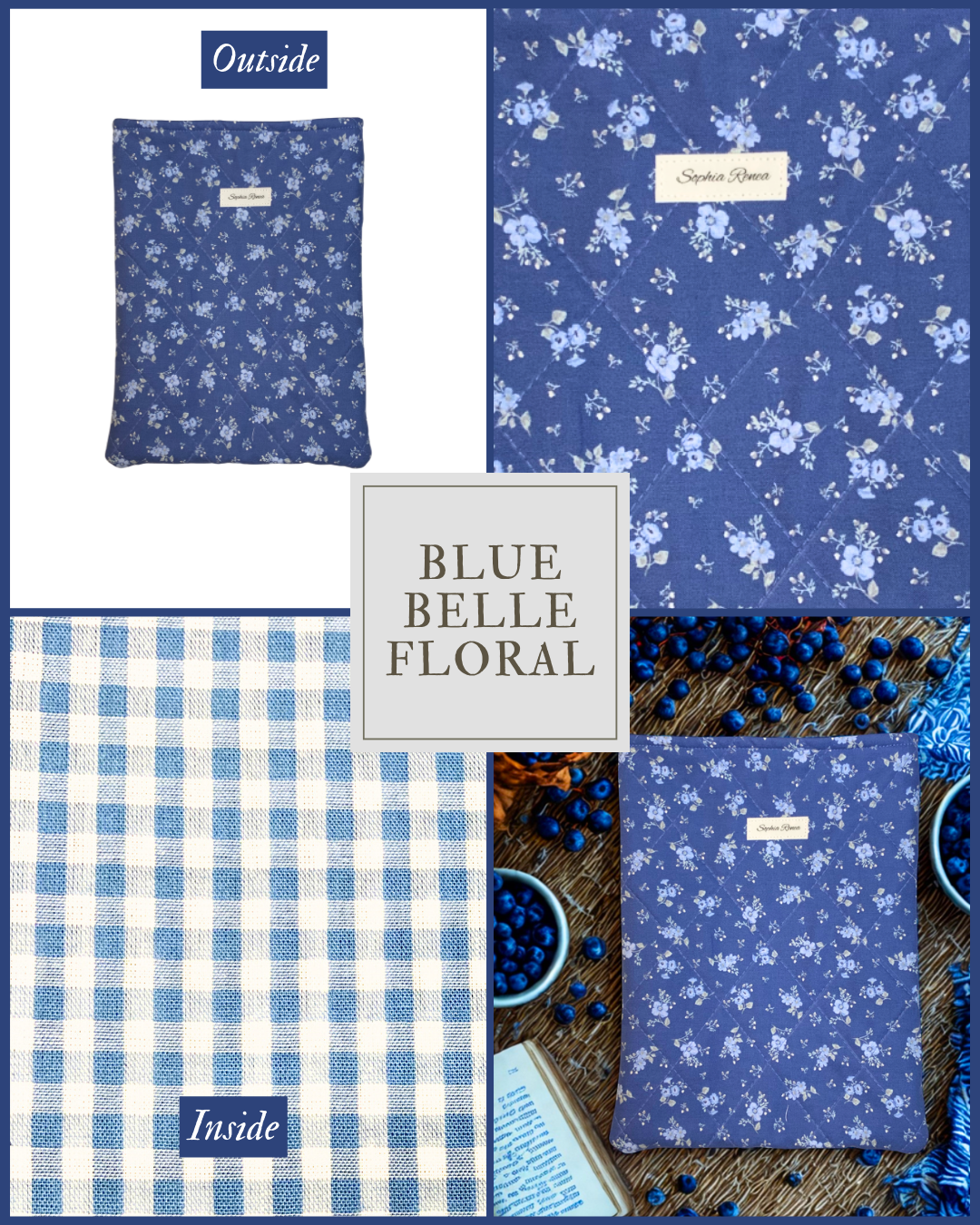 Blue Belle Floral Book Sleeve