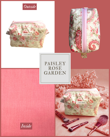Medium Paisley Rose Garden Makeup Bag