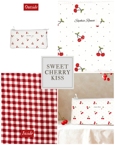 Sweet Cherry Kiss Pencil Case