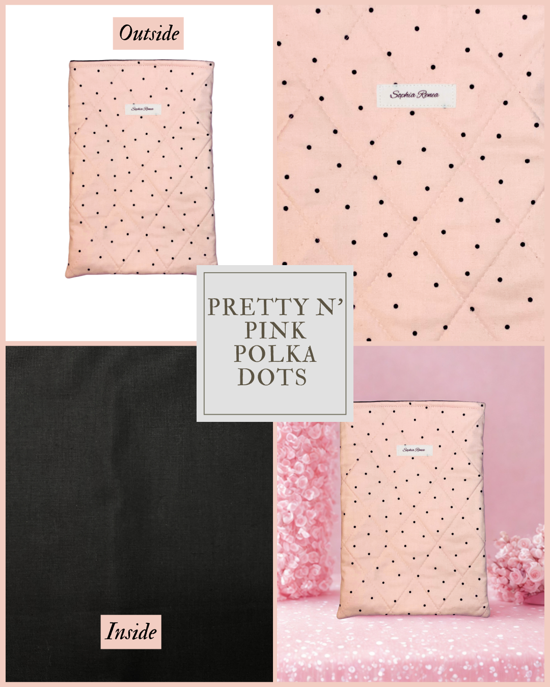 Pretty N Pink Polka Dots Book Sleeve