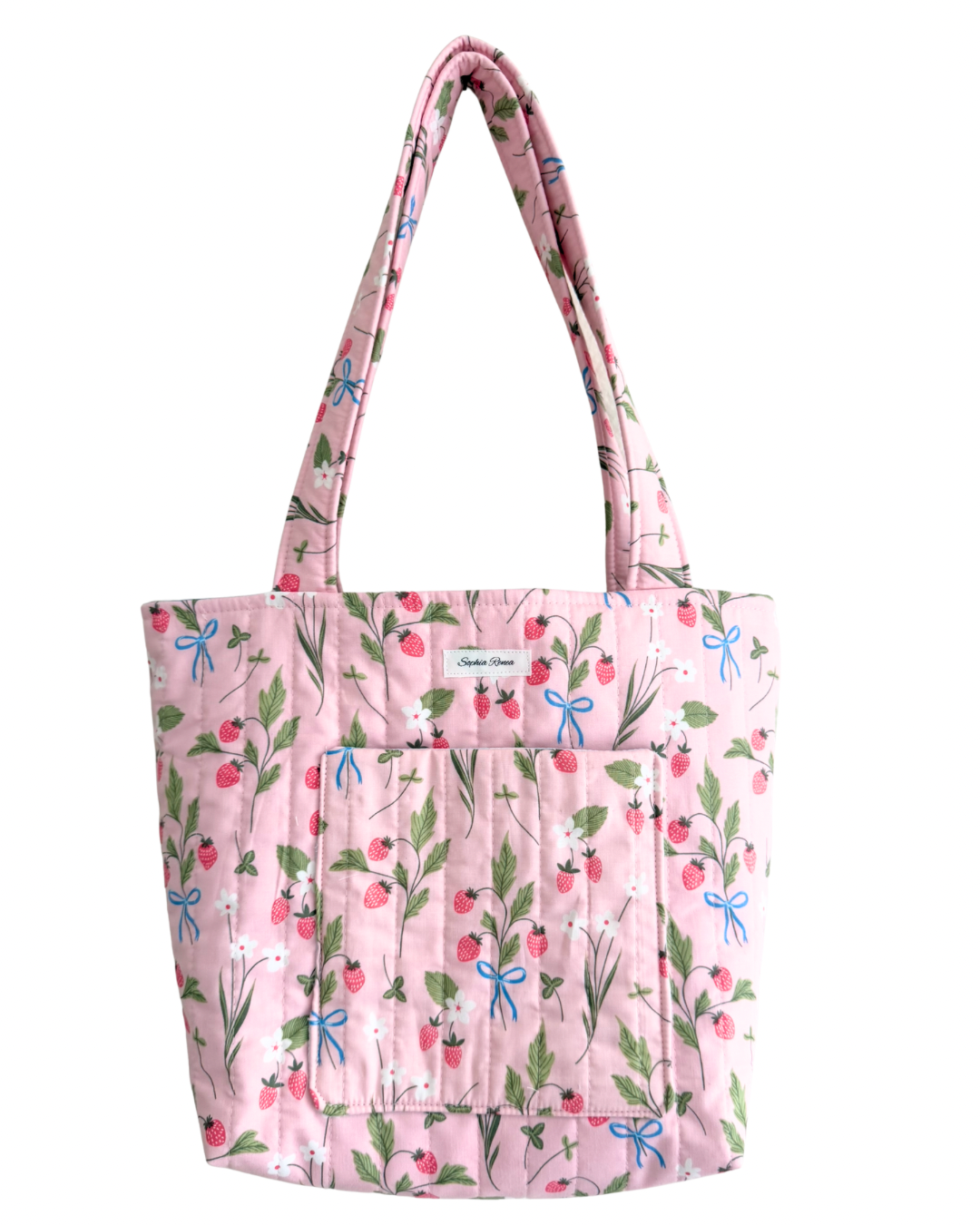 Large Strawberry Fields Gingham Tote Bag