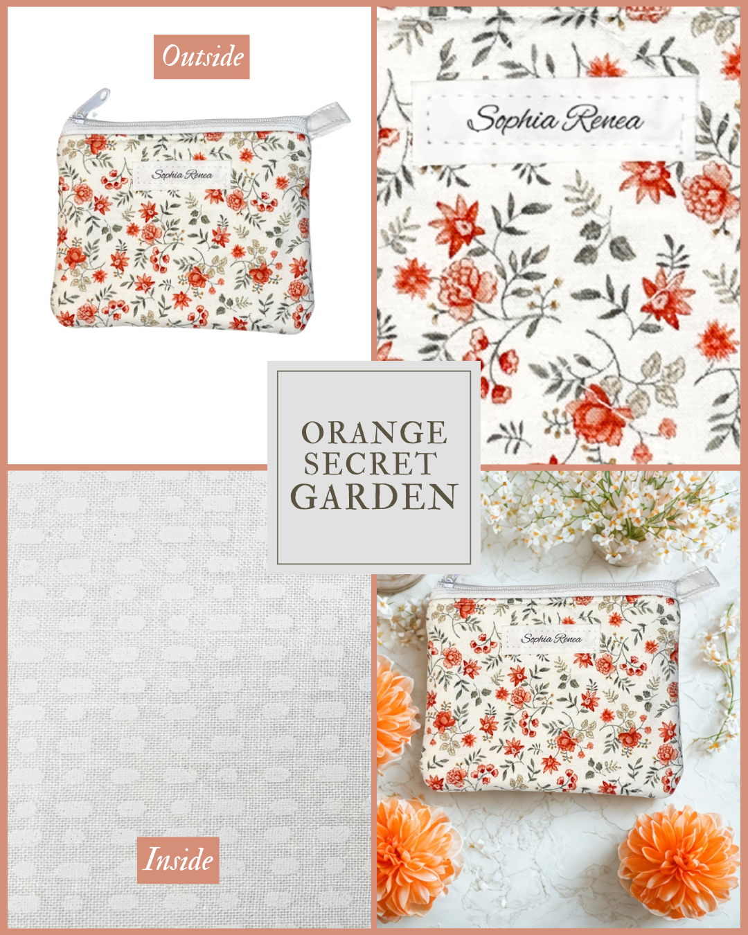 Orange Secret Garden Wallet