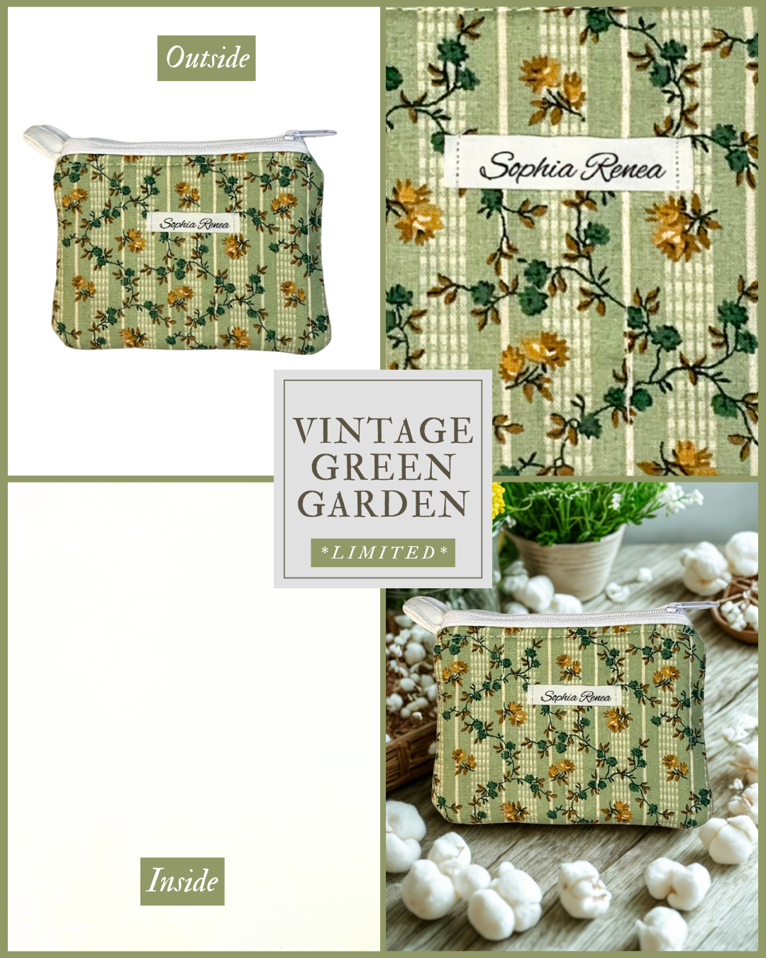 Vintage Green Garden Wallet