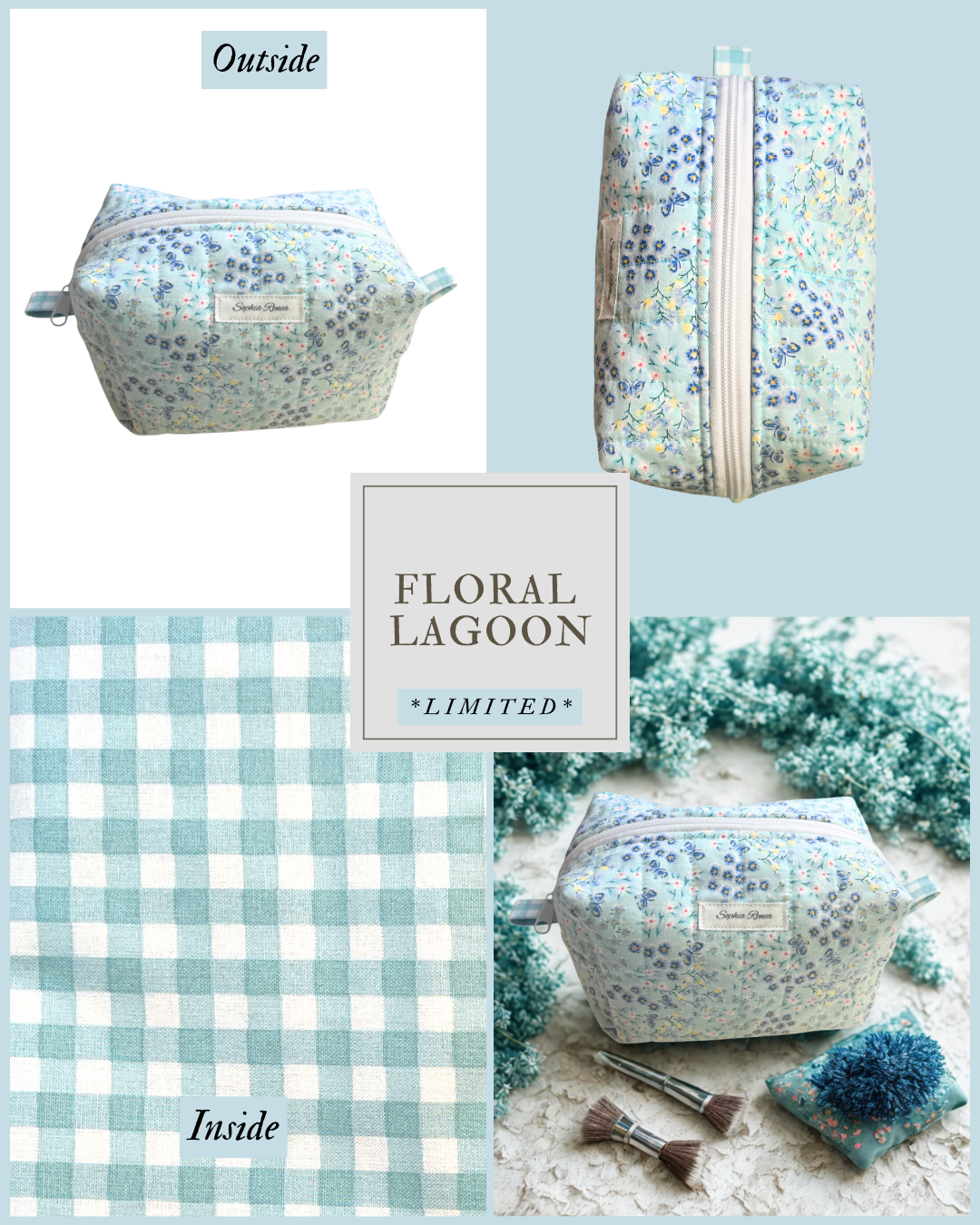 Medium Floral Lagoon Makeup Bag