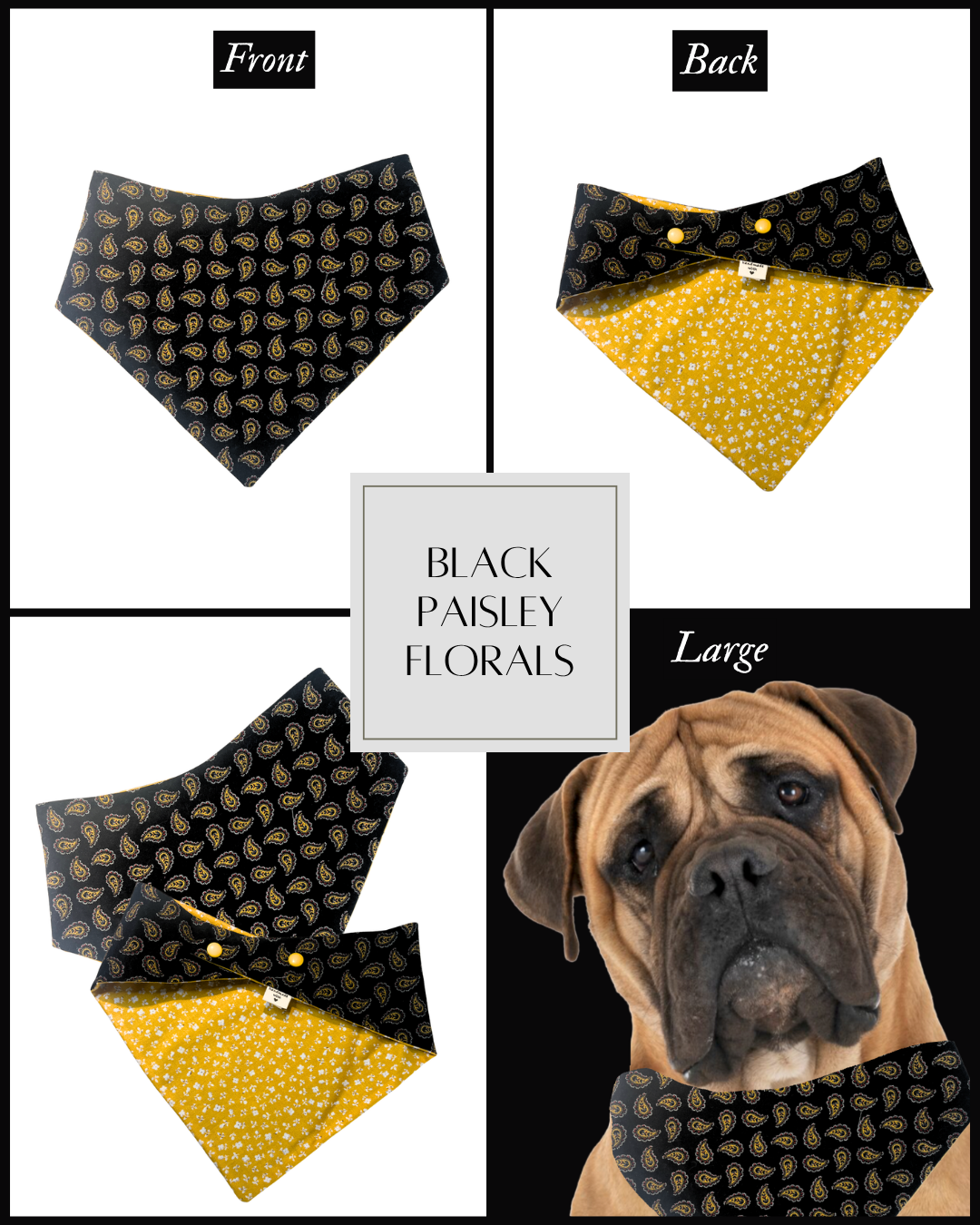Black Paisley Florals | Large