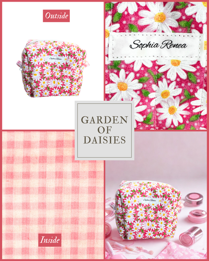 Medium Garden Of Daisies Makeup Bag