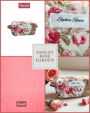 Mini Paisley Rose Garden Makeup Bag