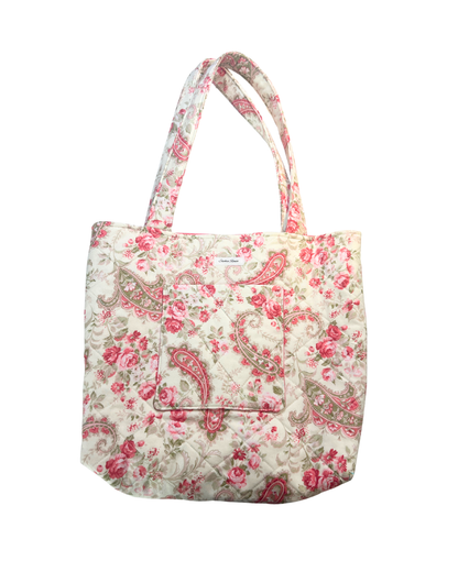 Large Paisley Rose Garden Tote Bag