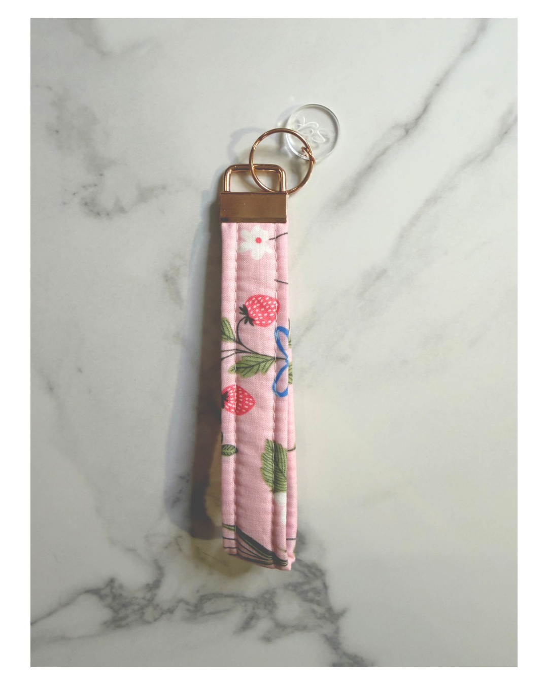 Strawberry Fields Gingham Wristlet