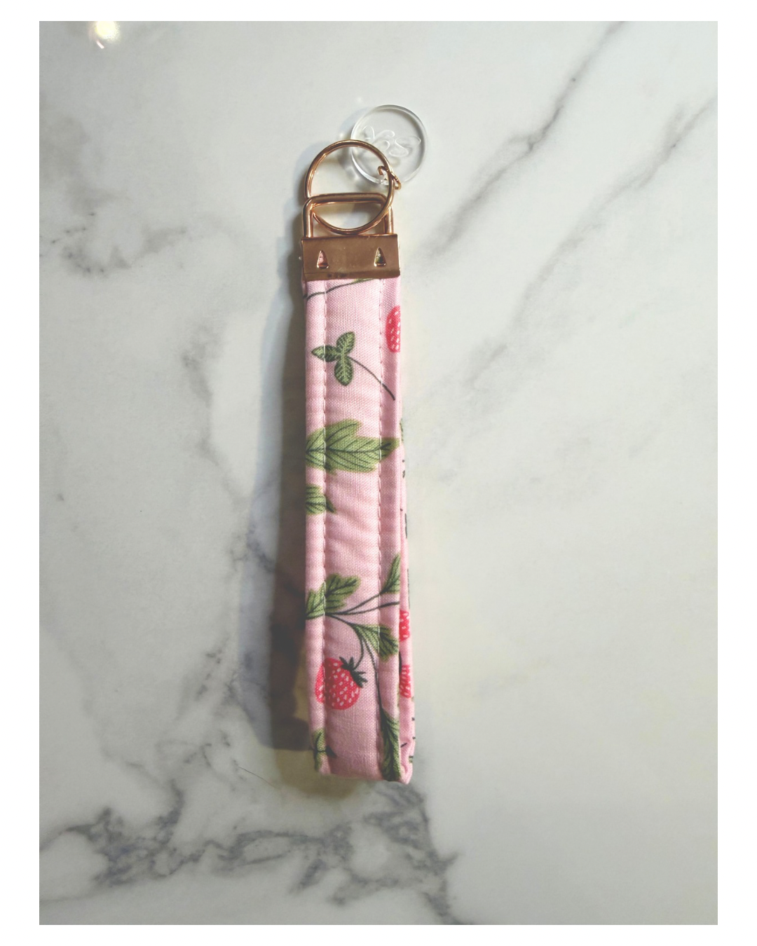 Strawberry Fields Gingham Wristlet