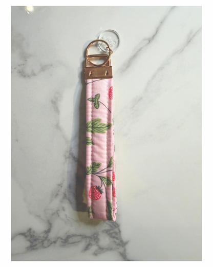 Strawberry Fields Gingham Wristlet